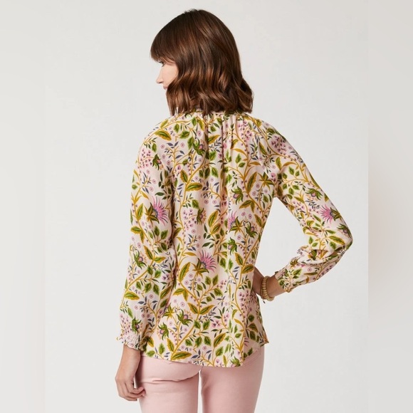 NWT Reese 100% Silk Blouse Pepper Hall Thistle. Floral coastal. 13 - Picture 8 of 11